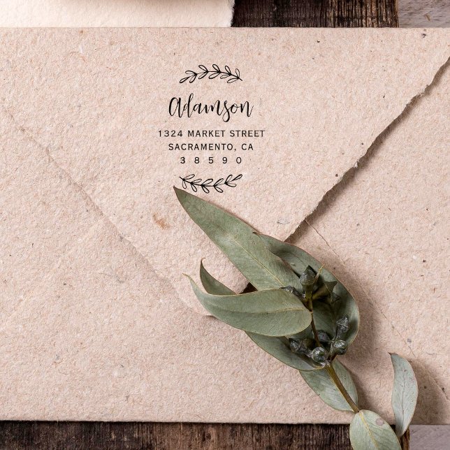 Rücksendeadresse für benutzerdefinierte botanische gummistempel (Von Creator hochgeladen)