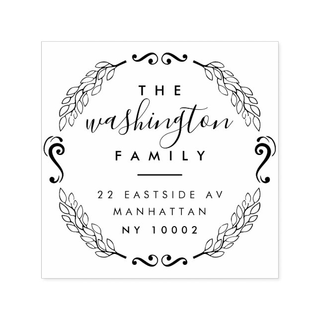 Rücksendeadresse für benutzerdefinierte Eleganschä Permastempel (Design)