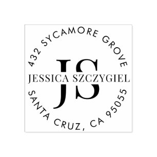 Rücksendeadresse für benutzerdefinierte Monogramm- Gummistempel