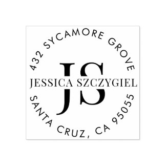 Rücksendeadresse für benutzerdefinierte Monogramm- Gummistempel