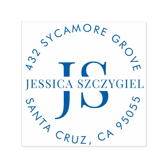 Rücksendeadresse für benutzerdefinierte Monogramm- Permastempel (Design)