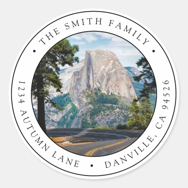 Rücksendeadresse für benutzerdefinierte Round-Foto Runder Aufkleber (Vorderseite)