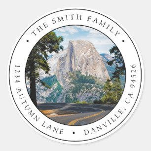 Rücksendeadresse für benutzerdefinierte Round-Foto Runder Aufkleber