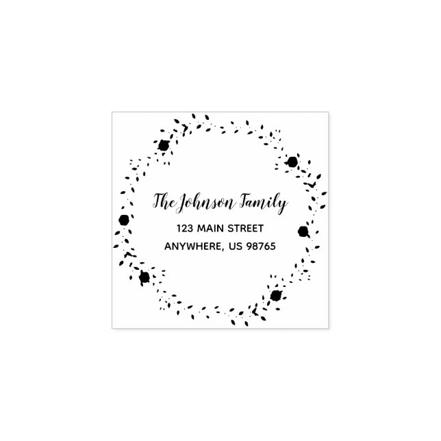 Rücksendeadresse für benutzerdefinierte Skriptfami Gummistempel (Prägung)