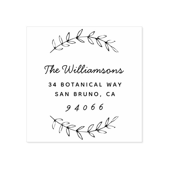 Rücksendeadresse für benutzerdefinierte Skriptfami Gummistempel (Prägung)