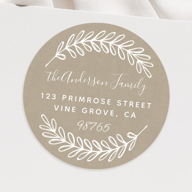 Rücksendeadresse für benutzerdefinierte Skriptfoli Runder Aufkleber (Von Creator hochgeladen)