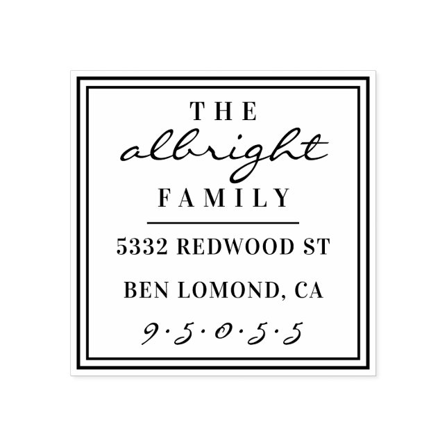 Rücksendeadresse für benutzerdefinierten Skriptqua Gummistempel (Prägung)