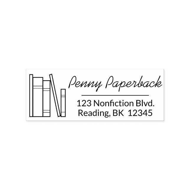 Rücksendeadresse für Bibliotheken oder Buchstäbche Gummistempel (Prägung)