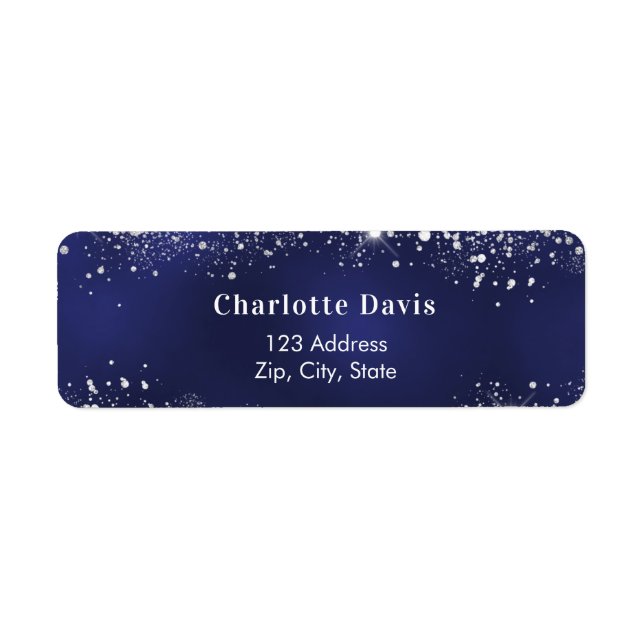 Rücksendeadresse für blauen Glitzer (Vorne)