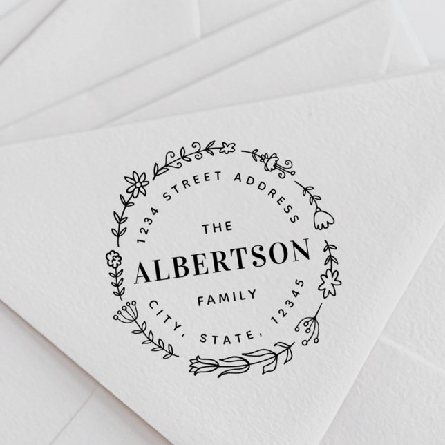 Rücksendeadresse für Blumenkranke Gummistempel (Von Creator hochgeladen)