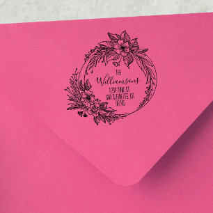 Rücksendeadresse für Blumenschrift Gummistempel
