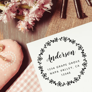 Rücksendeadresse für Blumenschrift Permastempel
