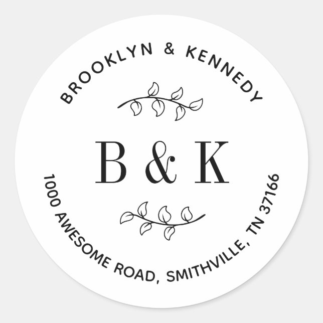 Rücksendeadresse für Blumenzehen Runder Aufkleber (Vorderseite)