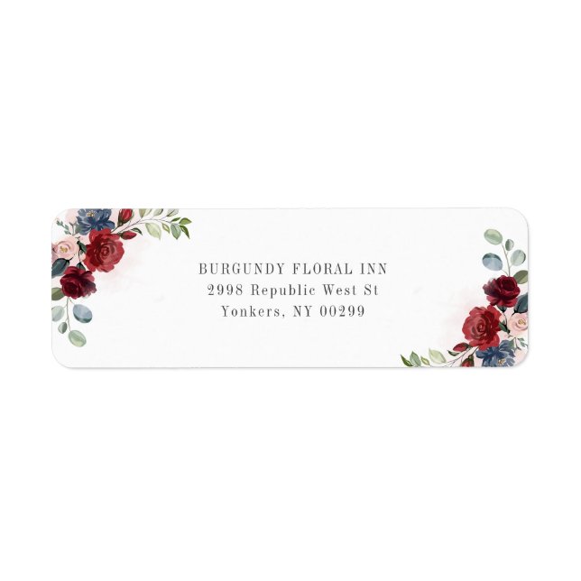Rücksendeadresse für Burgund-Floral (Vorne)