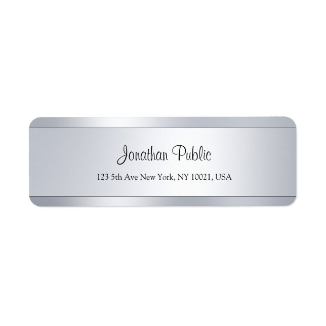 Rücksendeadresse für coole moderne Script-Silver-V (Vorne)