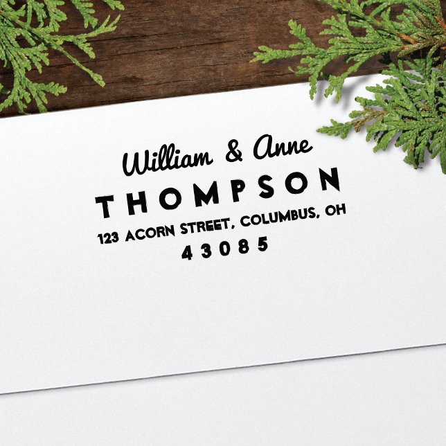 Rücksendeadresse für coole Retro-Typ Selbstfarbige Permastempel (Von Creator hochgeladen)