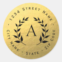 Rücksendeadresse für das Monogramm des Goldumlaufw