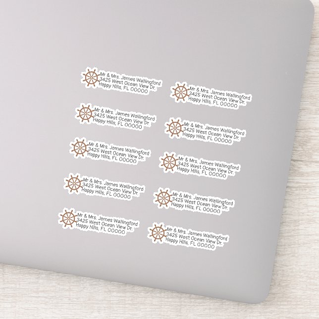 Rücksendeadresse für das Rollsegeln Aufkleber (Detail)