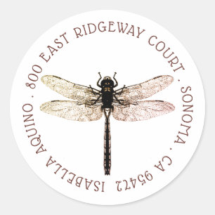 Rücksendeadresse für den Dragonfly-Circle Runder Aufkleber