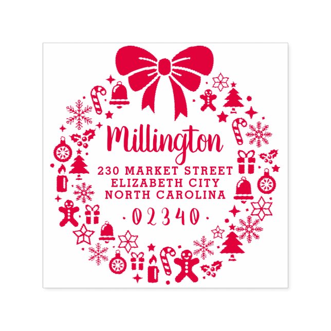 Rücksendeadresse für den Namen der Familie der Wei Permastempel (Design)