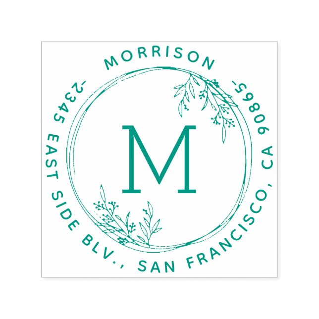 Rücksendeadresse für den Namen der Krustenmonogram Permastempel (Design)