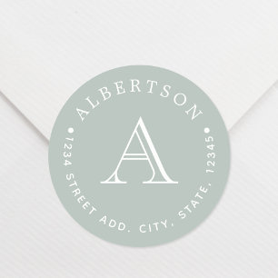 Rücksendeadresse für die Bezeichnung von Monogramm Runder Aufkleber