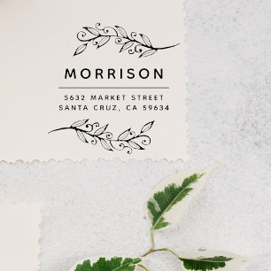 Rücksendeadresse für die grüne botanische Zweigste Permastempel