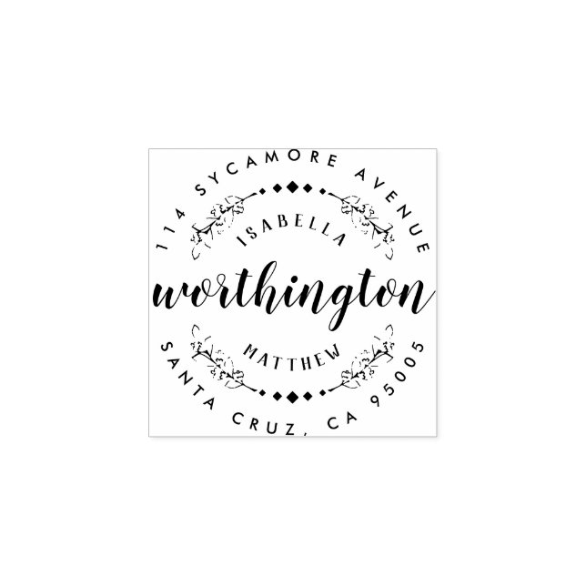 Rücksendeadresse für die Hochzeit eines benutzerde Gummistempel (Prägung)