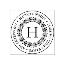 Rücksendeadresse für die klassische Monogramm-Rund