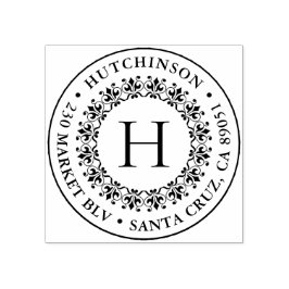 Rücksendeadresse für die klassische Monogramm-Rund Gummistempel