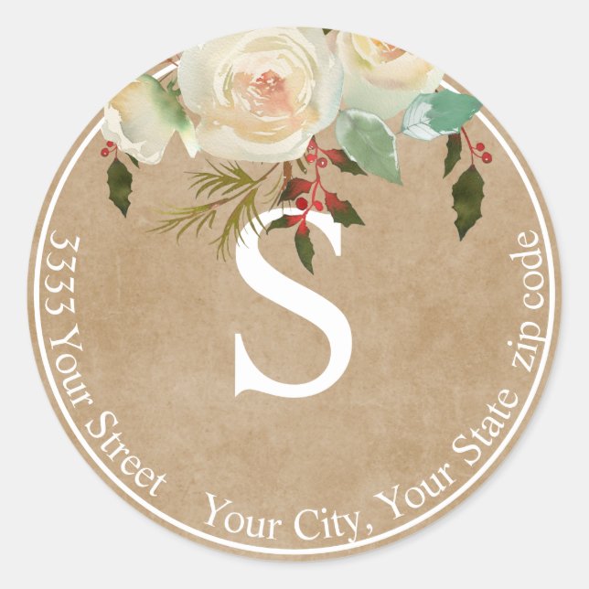 Rücksendeadresse für die Papierfloralleitung Runder Aufkleber (Vorderseite)