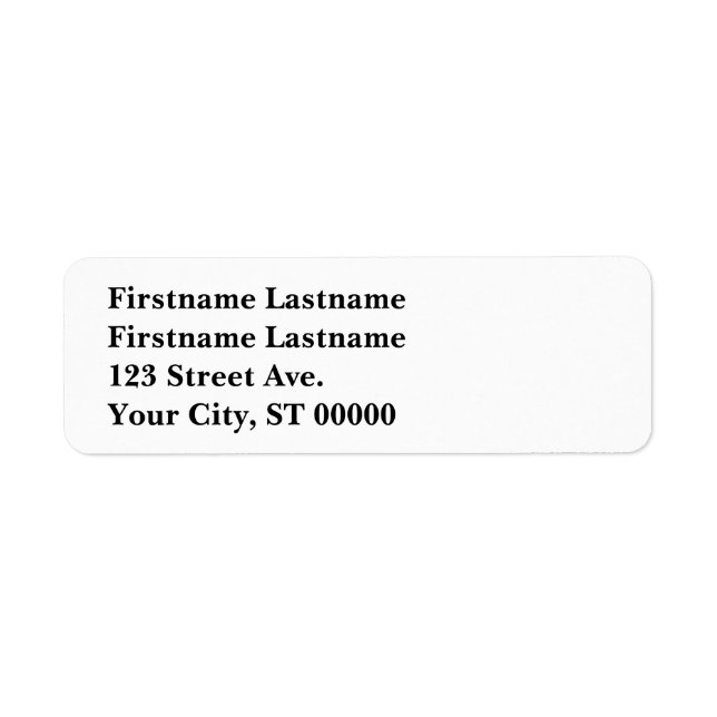 Rücksendeadresse für ein Paar mit zwei Namen (Vorne)