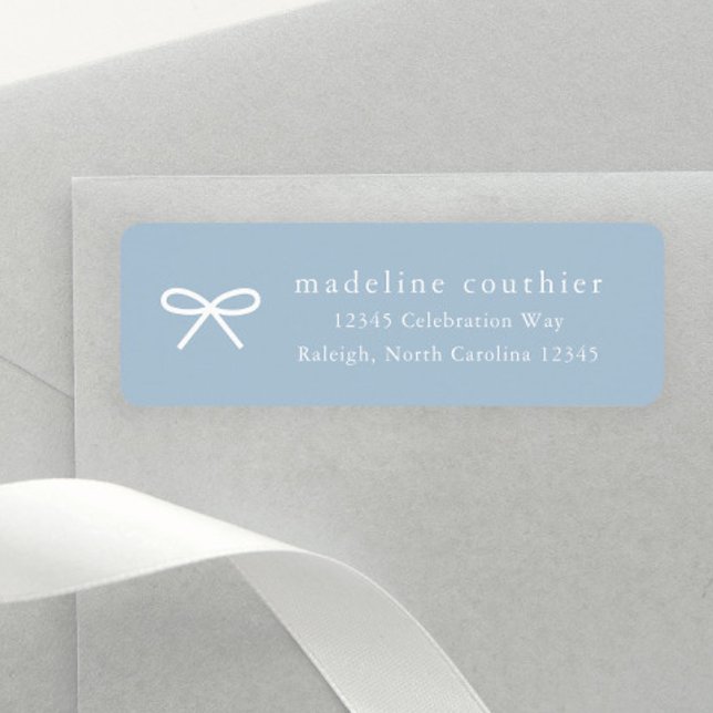 Rücksendeadresse für einfache Dusty Blue Baby-Dusc (Simple bow dusty blue return address labels.)