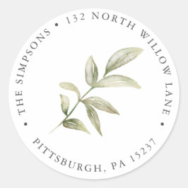 Rücksendeadresse für einfache Grünflächen Runder Aufkleber