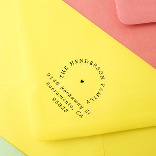 Rücksendeadresse für einfache Herz-Elegante Typogr Gummistempel