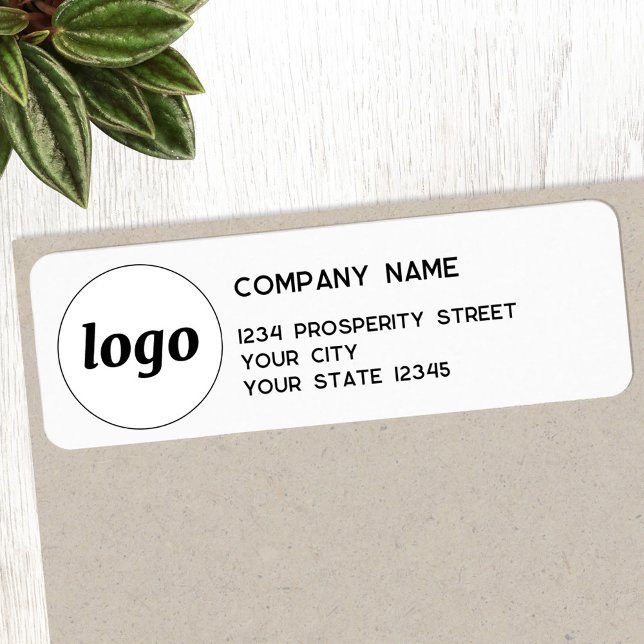 Rücksendeadresse für einfache Logos (Simple logo with custom text business branding promotional return address label)