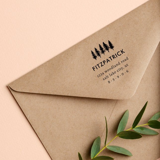 Rücksendeadresse für einfache Pinienbäume Gummistempel (Von Creator hochgeladen)