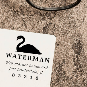 Rücksendeadresse für einfache Swan-Silhouette Permastempel