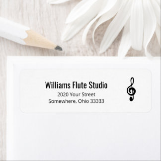 Rücksendeadresse für einfache Treble Clef Musiksym