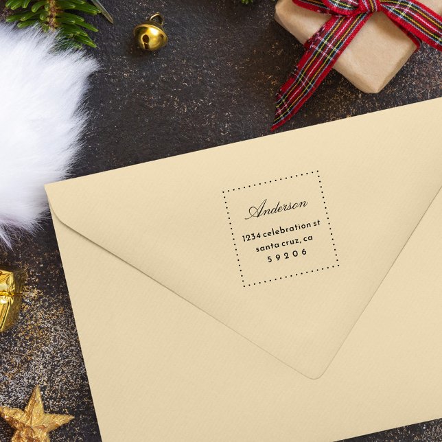 Rücksendeadresse für Elegante Dots Script-Familie Gummistempel (Von Creator hochgeladen)