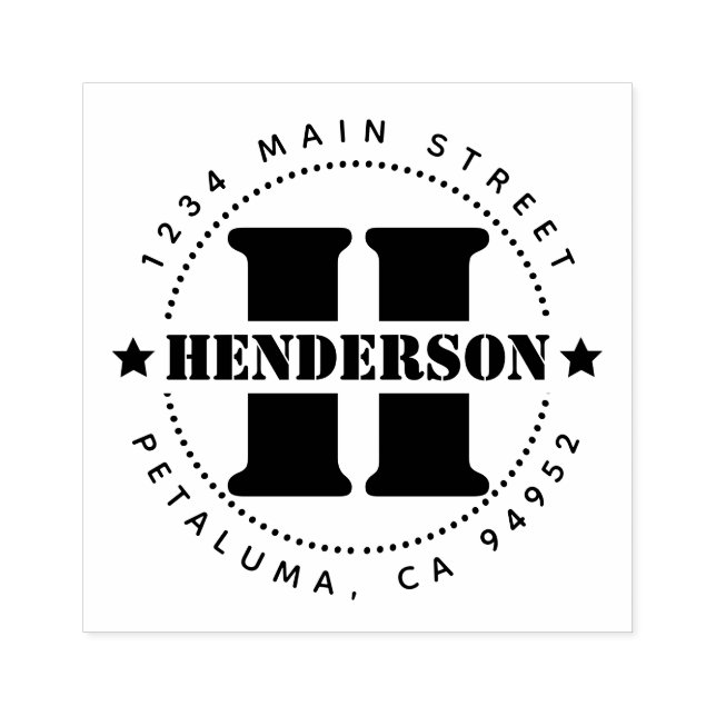 Rücksendeadresse für Familienname erstellen Gummistempel (Prägung)