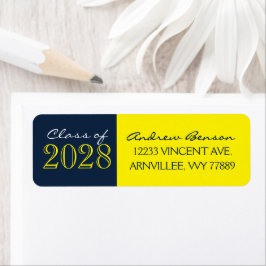Rücksendeadresse für Gelb und Navy Blue Abschluss