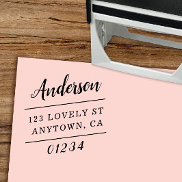 Rücksendeadresse für geslanted Typografie Permastempel