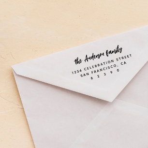 Rücksendeadresse für handgeschriebene Skriptfamili Permastempel