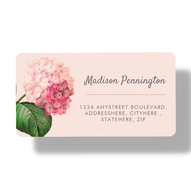 Rücksendeadresse für hübsche Hydrangea-Blume Adressaufkleber (Von Creator hochgeladen)