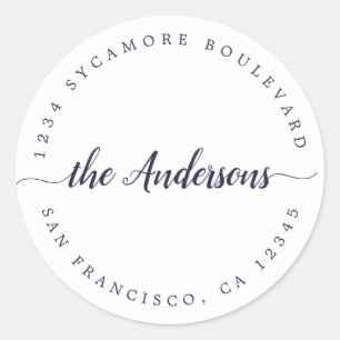 Rücksendeadresse für Kalligrafie Runder Aufkleber
