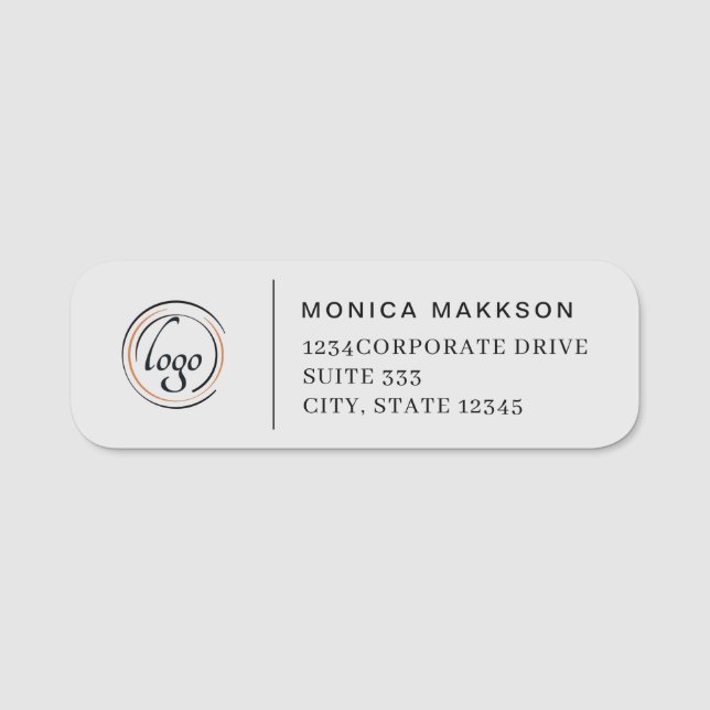 Rücksendeadresse für kundenspezifische Firmenlogos Namensschild (Vorderseite)