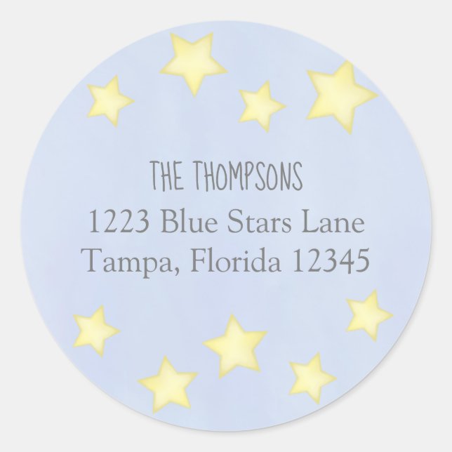 Rücksendeadresse für Minimalistische Wasserfarben Runder Aufkleber (Vorderseite)