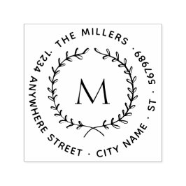 Rücksendeadresse für moderne botanische Kranken Permastempel