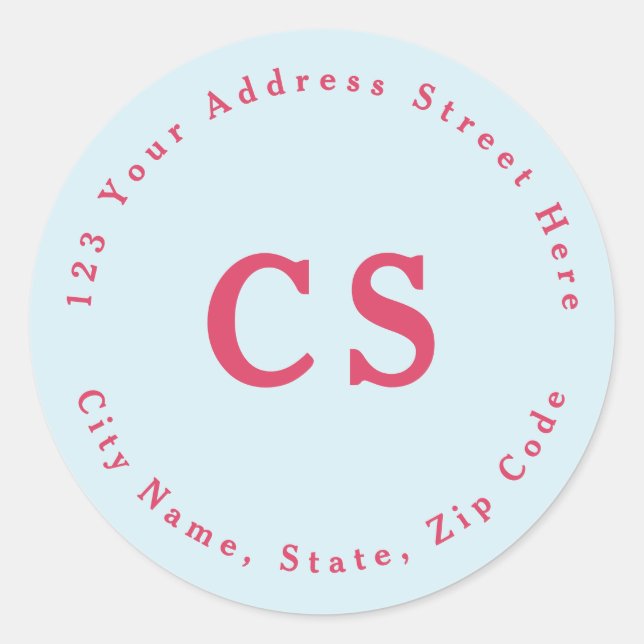 Rücksendeadresse für moderne Vorlage Runder Aufkleber (Vorderseite)